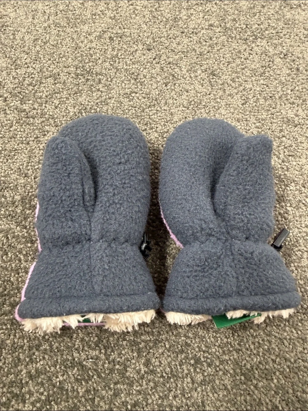 L.L. Bean Mittens Toddler Kids 12-24 months Light Purple Navy Fleece Snow Winter